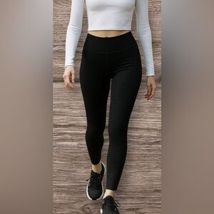 Mudd Black Stretch Geometric Print High Rise Leggings Velour Look Size XL